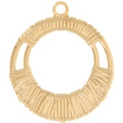 Colgante redondo ahuecado de 40 mm efecto trenzado - Acero inoxidable 304L Dorado x1