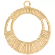 Colgante redondo ahuecado de 40 mm efecto trenzado - Acero inoxidable 304L Dorado x1