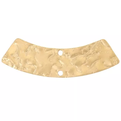 Entrepieza curvo martillado 30x7 mm - Acero inoxidable 316L dorado x1