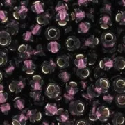Cuentas de Rocalla Preciosa 11/0 de 2 mm - Amatista con ribete plateado x 20 g