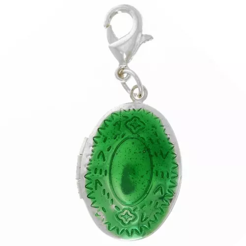 Colgante portafotos, resina epoxi 38x16 mm - Verde x1