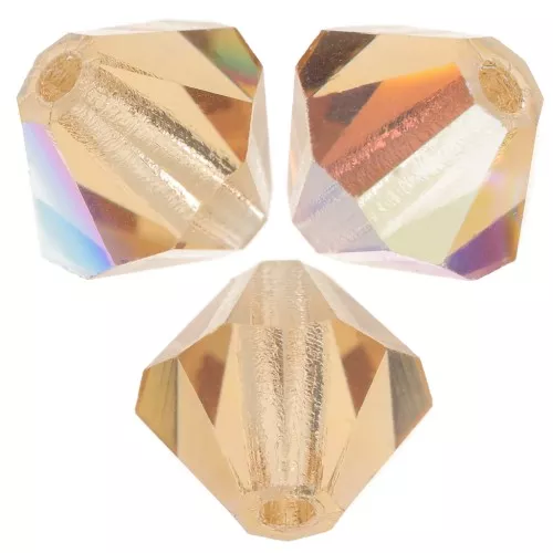 Cuentas tupis Preciosa - Cuenta rondelle 6 mm - Topacio colorado claro Glitter x12