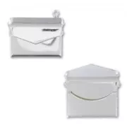 Colgante sobre con apertura 18x21,5 mm plateado x1