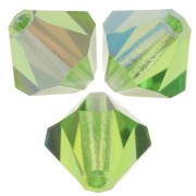 Cuentas tupis Preciosa - Bead rondelle 6 mm - Peridot Glitter x12|raw }}