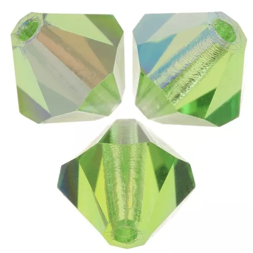 Cuentas tupis Preciosa - Bead rondelle 6 mm - Peridot Glitter x12