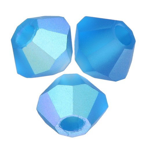 Cuentas tupis Preciosa - Arandela Bead 3 mm - Capri Blue AB Matt x30