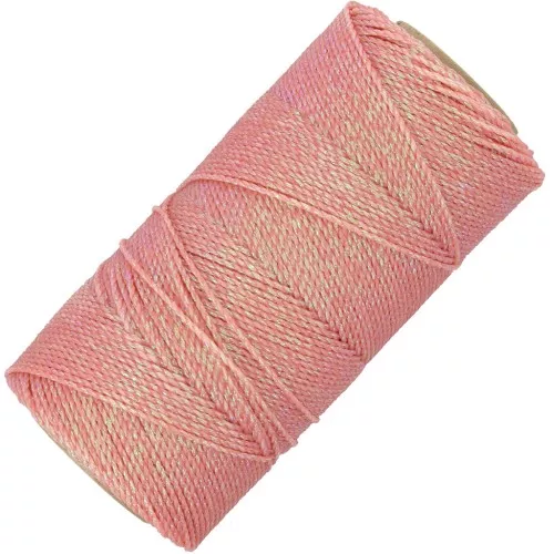 Bobina de hilo encerado Linhasita para micro macramé 1,2 mm Salmón iridiscente (Salmao)