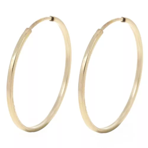 Aros pendientes 21 mm - 1 mm alambre cuadrado - Gold filled (oro laminado) x2
