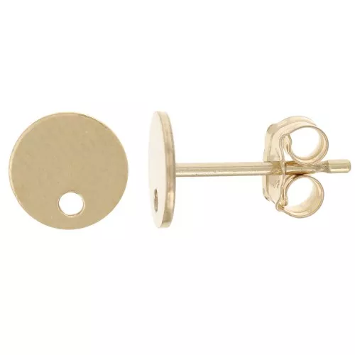 Pendientes redondos de 6 mm con agujero - Gold Filled (oro laminado) x2