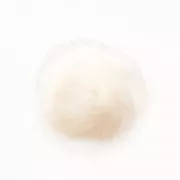 Pompone de piel sintética 10 cm Blanco x1