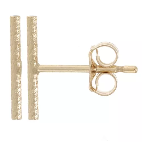 Pendientes en forma de T 10 mm efecto trenzado - Gold filled (Gold Filled) x2