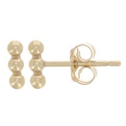 Pendientes bolas pequeñas barra en forma de T 6 mm - Gold filled (Gold Filled) x2