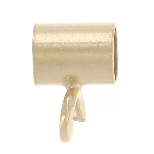Cuenta tubo engache 4x6 mm para cordón de 2,5 mm - Relleno de oro (Gold Filled)x1