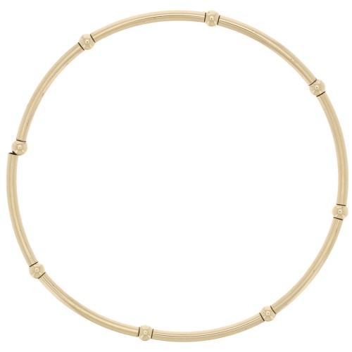 Pulsera elástica con tubos y cuentas redondas - Gold filled (Gold Filled) x1