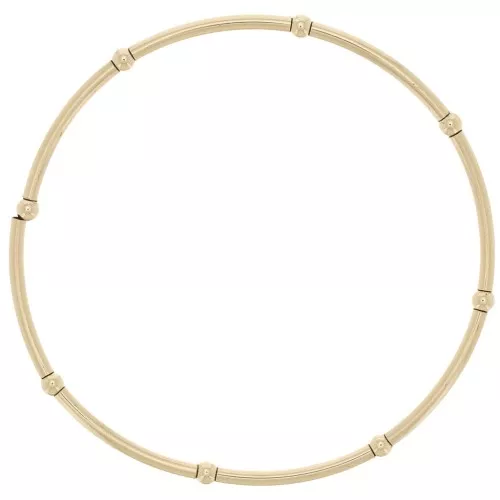 Pulsera elástica con tubos y cuentas redondas - Gold filled (Gold Filled) x1