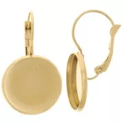 Ganchos de 30 mm para cabujón de 16 mm - acero inoxidable dorado 304L x2