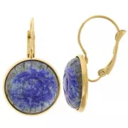 Ganchos de 30 mm para cabujón de 16 mm - acero inoxidable dorado 304L x2