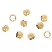 Perlas aplastables redondas de 2 mm - Acero inoxidable dorado 316 x100