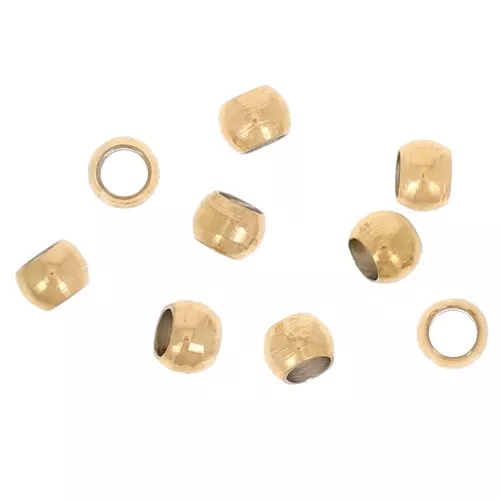 Perlas aplastables redondas de 2 mm - Acero inoxidable dorado 316 x100