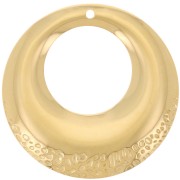 Colgantes redondos huecos texturizados 32 mm - Acero inoxidable 316L Dorado x2|raw }}