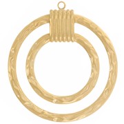 Colgante doble círculo martillado 31 mm - Acero inoxidable 304L Dorado x2|raw }}