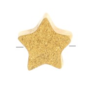 Cuenta de estrella plana efecto diamante de 4,5 mm - Acero inoxidable dorado 304L x1