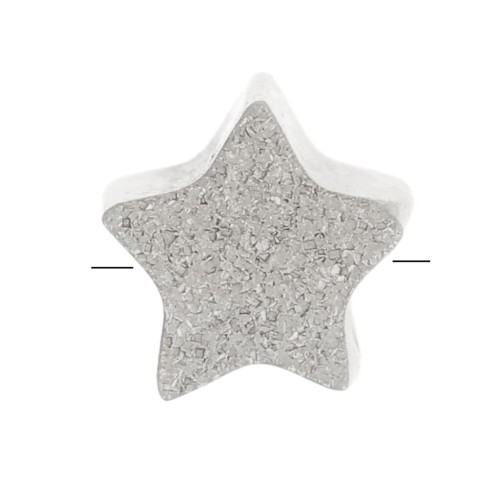 Cuenta de estrella plana efecto diamante de 4,5 mm - Acero inoxidable 304L x1