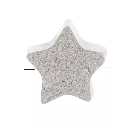 Cuenta de estrella plana efecto diamante de 4,5 mm - Acero inoxidable 304L x1