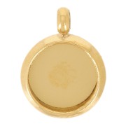 Juego de colgante para cabujón plano de 6 mm - Acero inoxidable dorado 304L x1|raw }}