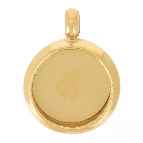 Juego de colgante para cabujón plano de 6 mm - Acero inoxidable dorado 304L x1