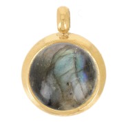 Juego de colgante para cabujón plano de 6 mm - Acero inoxidable dorado 304L x1