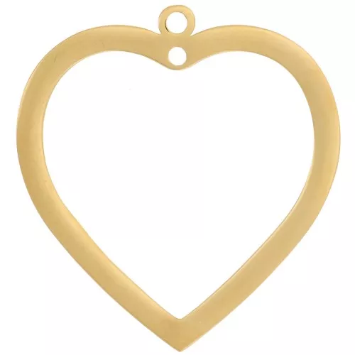 Colgante araña corazón hueco 32x30 mm - Acero inoxidable 316L dorado x1