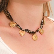 Colgante corazón redondo 18 mm - Acero inoxidable 316L dorado x1