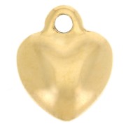 Colgante corazón curvo 12x10 mm - Acero inoxidable 304 Oro x1
