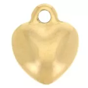 Colgante corazón curvo 12x10 mm - Acero inoxidable 304 Oro x1