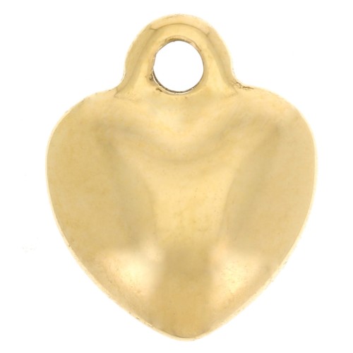 Colgante corazón curvo 12x10 mm - Acero inoxidable 304 Oro x1
