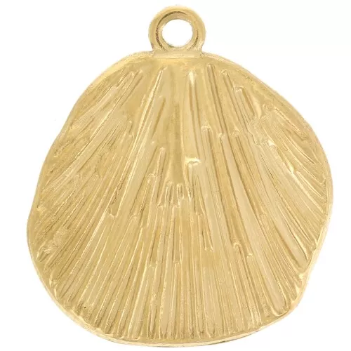 Colgante redondo de textura irregular 16 mm - Acero inoxidable 304L Dorado x1