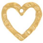 Colgante corazones martillados 13x13,5 mm - Acero inoxidable 316L dorado x2|raw }}