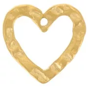 Colgante corazones martillados 13x13,5 mm - Acero inoxidable 316L dorado x2