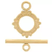 Cierre en T trabajado para pulsera o collar de 14 mm - Acero inoxidable dorado 304L x1