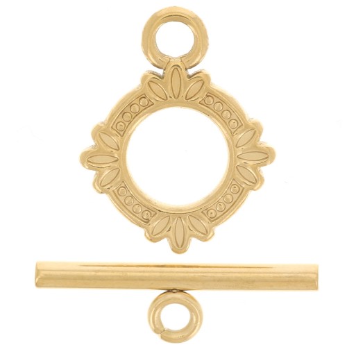 Cierre en T trabajado para pulsera o collar de 14 mm - Acero inoxidable dorado 304L x1