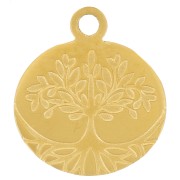 Dije Árbol de la Vida 11x10 mm - Acero Inoxidable Dorado 316L x1|raw }}