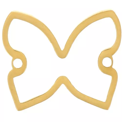 Entrepieza mariposa calada 12x14 mm - Acero inoxidable 316L Dorado x1