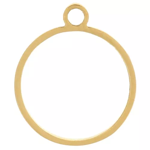 Breloque cercle évidé 10 mm - Acier inoxydable 316L Doré x1