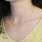 Collar de malla Forçat de 1,6 mm - Acero inoxidable 304L Dorado x 40 cm