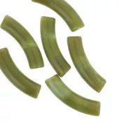 Blanco - Perlas tubo curvadas de acrílico opaco 32x8 mm - Aguacate jaspeado x6 Perlas tubo curvadas de acrílico opaco 32x8 mm - Aguacate jaspeado x6
