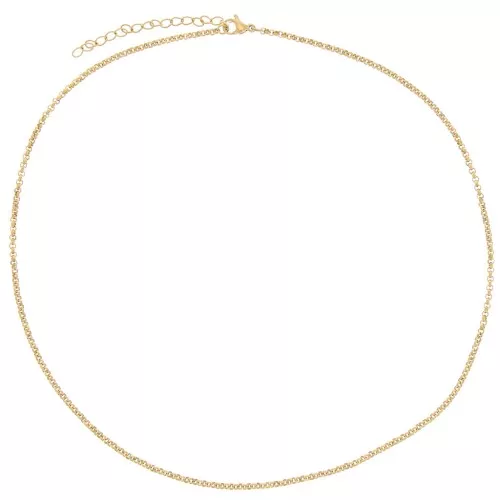 Gargantila malla gargantilla 2.1 mm - 304L Dorado acero inoxidable x46cm