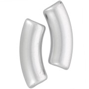 Cuentas de tubo curvadas 35x11 mm en acrílico opaco - Plata mate x6