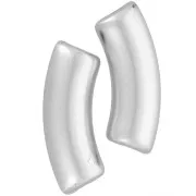 Cuentas de tubo curvadas 35x11 mm en acrílico opaco - Plata mate x6