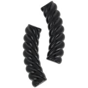Perlas de tubo curvado de 32x8 mm en acrílico opaco - Negro x6